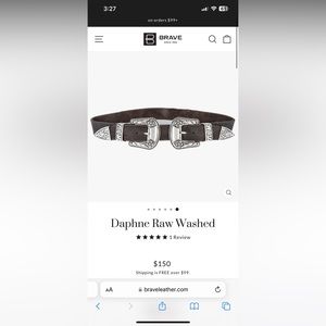 Authentic Brave belt - Daphne Raw Washed leather belt